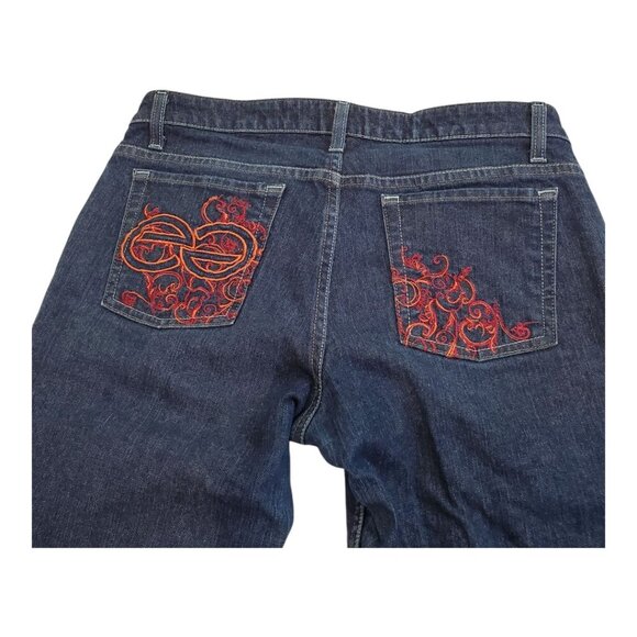ENYCE SZ 13 Vintage Embroidered Dark Wash Hip-Hop Inspired Denim Jeans - Picture 3 of 13